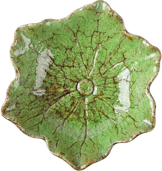 Dekorative Schale Blume Keramik 18X5 Cm GrüN Braun Clayre & Eef-image