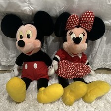 Disney Mickey Mouse  Minnie Mouse Large Plush Set 28 Vintage 90  s Disneyland