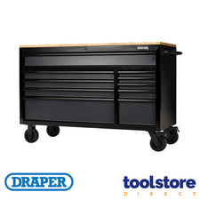 Image of Draper 08227 Bunker 10-Drawer Workbench Roller Tool Cabinet 56" Grey