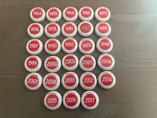 SET OF 28 KRONENBOURG BEER CAPS (FRANCE). 2018 SOCCER WORLD CUP LIMITED EDITION