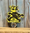 Vintage Winslow Felix (the Cat) Chevrolet Die Cut Porcelain License Plate Topper