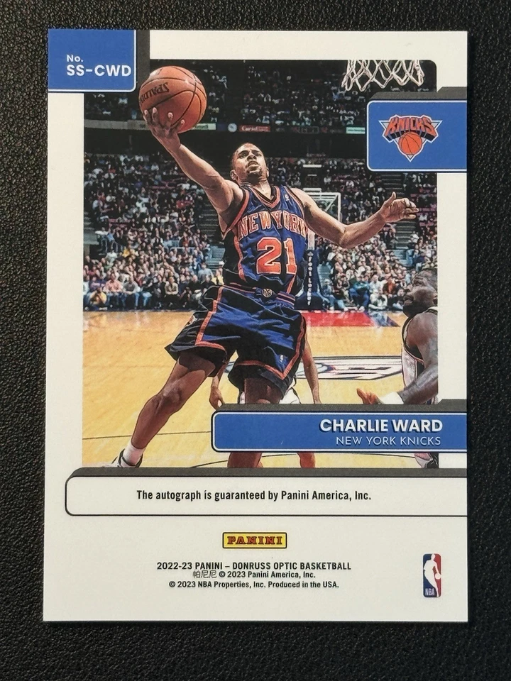 CHARLIE WARD 2022-23 PANINI DONRUSS OPTIC SIGNATURE SERIES AUTO #SS-CWD - Image 2 of 2
