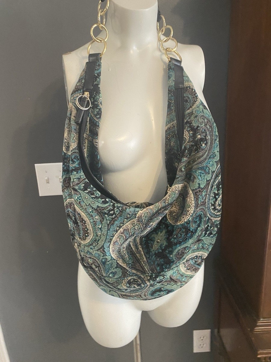 Vtg Y2K Chinese Laundry Paisley Slouch Purse Shoulder Bag