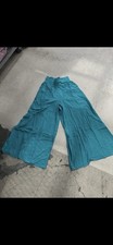 Umgee Womens Small Teal Flowy Wide Leg Boho Palazzo Pants New with Tags