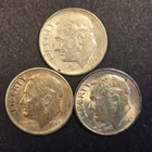 1947 P D S lot of 3 silver Roosevelt dimes.