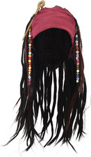 Pirates Dreadlock Wigs Set for Men Women Halloween Cosplay Costume With Wig, Bea
