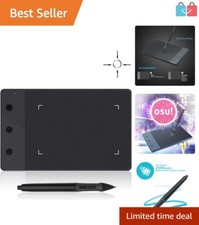 Huion H420 Graphics Drawing Tablet - Portable Stylus Pad with 3 Express Keys