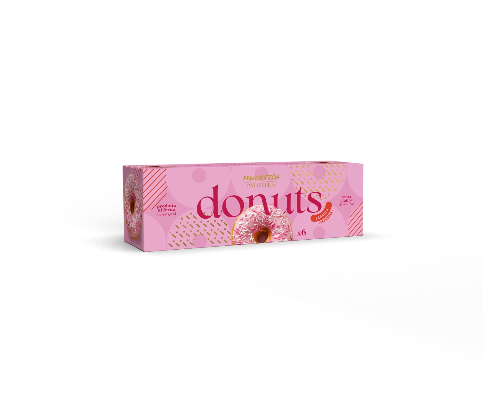 Maxtris Donuts Fragola con Glassa  Rosa 210 Gr