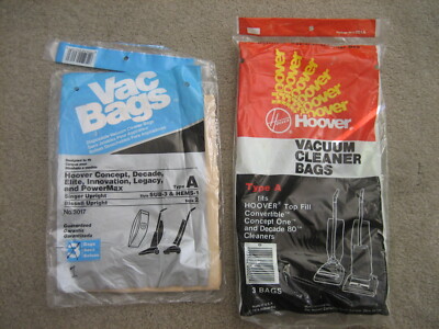 (4) AssortedHoover Type A Concept One, Convertible, Decade 80 Vacuum Cleaner Bag