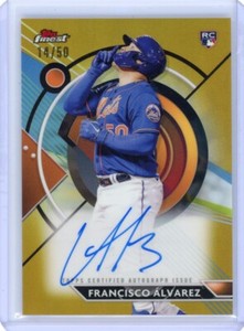 2023 Topps Finest FRANCISCO ALVAREZ #FA-FA RC AUTO GOLD REFRACTOR 14/50 METS