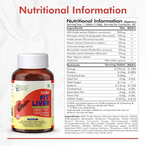 3xFytika Fit Liver Detox Supplement with Milk Thistle (60 Tablets) For Healthy - Picture 3 of 6
