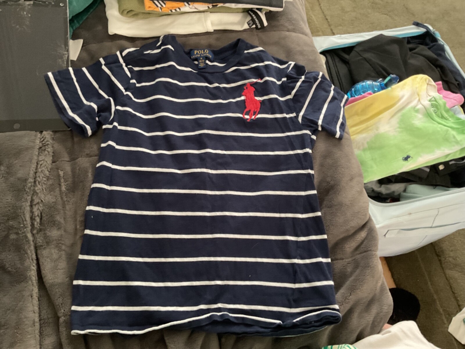 Polo by Ralph Lauren t shirt cotone a righe grande pony 10 12 ragazzo