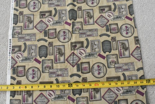 By 1/2 Yd, "Canoe Country" Patches on Tan Flannel, Moda, Holly Taylor, P8941 - Picture 4 of 7