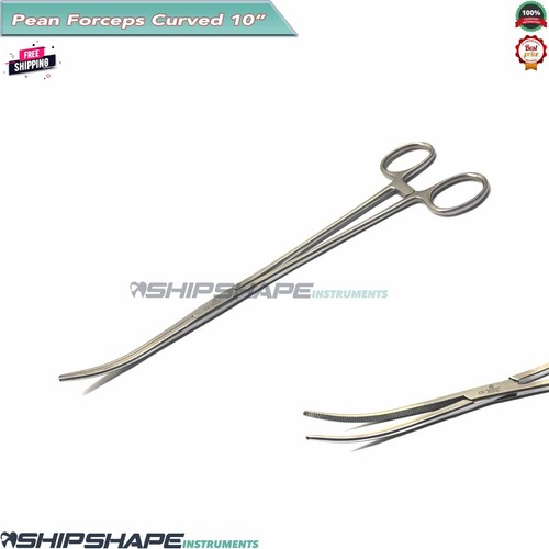 10" Rochester-Pean Forceps Curved Jaws Surgical Hemostat Tattoo Piercing Forceps - Picture 9 of 9