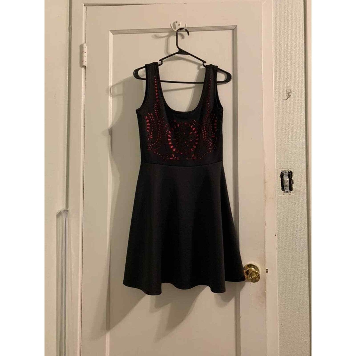 tank top a line dress Lamp black w/pink great condition size XL Size:Triple Extra Large (3XL) Baby Blue Baby Shower Dress Draped Chain Backless Dress Boasting a simple