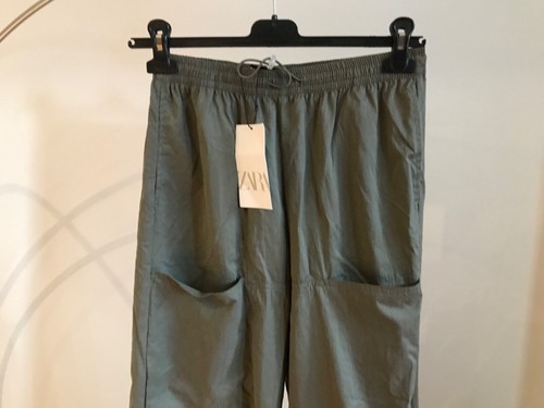 Zara Parachute Trousers khaki size XS New - Picture 2 of 4