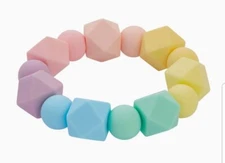 Silicone Chewable Teether Bracelet for Babies & Sensory Kids, Pastel Colors