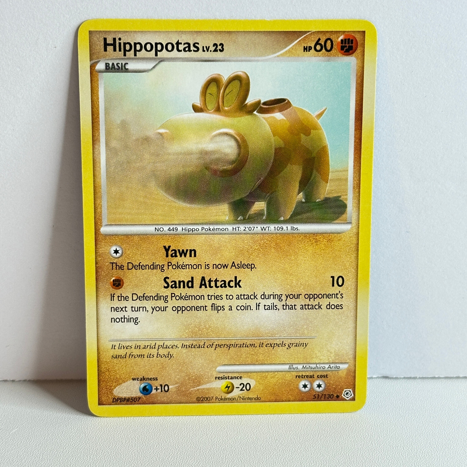 Hippopotas LV.23 (51/130) - Pokemon TCG - Diamond & Pearl NM