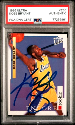 Kobe Bryant Autographed 1996-97 Ultra Rookie Card #266 Lakers RARE