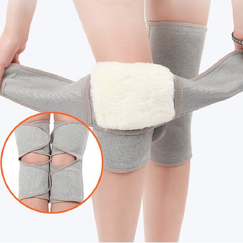 Sheepskin Wool Thermal Knee Joints Warmers Winter Arthritis Brace Pads Protector - Picture 8 of 24