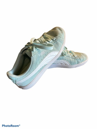mint green puma sneakers