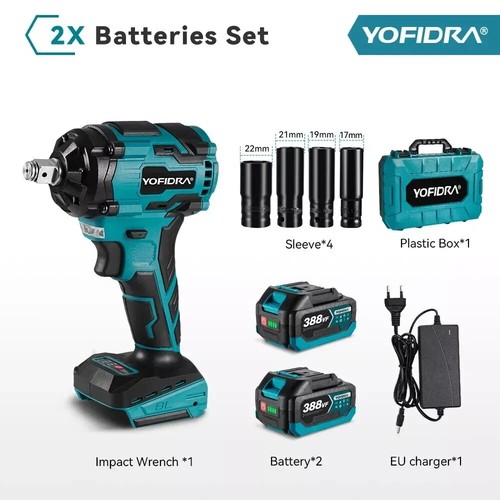 AVVITATORE A IMPULSI 1000NM A BATTERIA 18V CHIAVE A PERCUSSIONE SENZA SPAZZOLE - Foto 2 di 12
