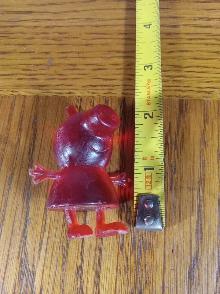 Raro Peppa Pig 2' Figura Rojo Translúcido Suave PVC Figura Bootleg Mexicano Foto 3 de 4