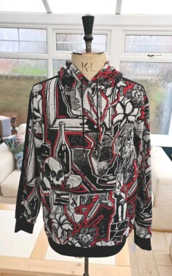 Paul Smith Hoodie Pullover Herren Medium Crazy Pattern Abstract Print RAR