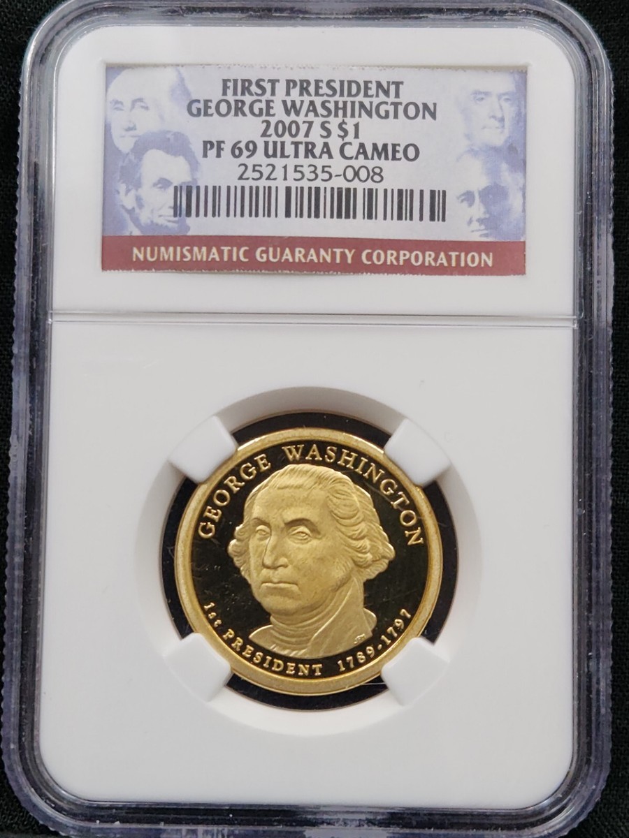 2007年 ジョージ・ワシントン $1 記念硬貨 PR69DCAM 2007-S $1 George Washington Presidential $1 NGC PF 69 Ultra
