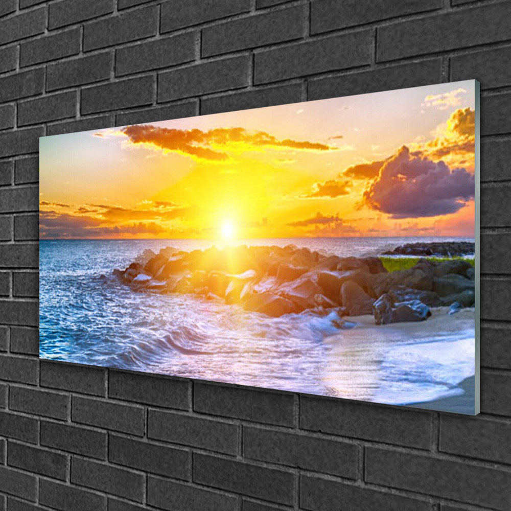 Image sur verre mer et soleil Tulup 100x50 cm pour décorer un salon moderne