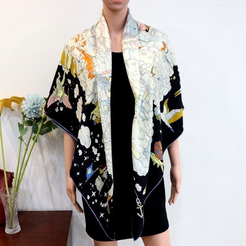 New Women's Silk & Wool Scarf,two-sided printing,53"X53" Large Square Shawl Wrap