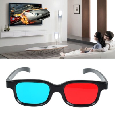 Black Frame Red Blue 3D Glasses For Dimensional Anaglyph Movie DV|DE 