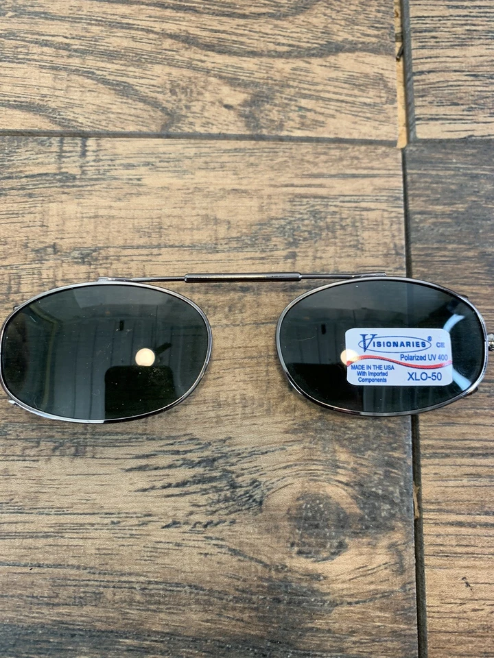 Gafas de sol vintage doradas de metal ovaladas con clip 50 mm G123 Foto 2 de 4