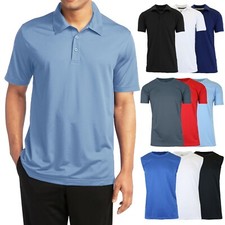 Men's Short Sleeve Moisture Wicking Polo Shirts Active T-Shirts Muscle Tees Gym