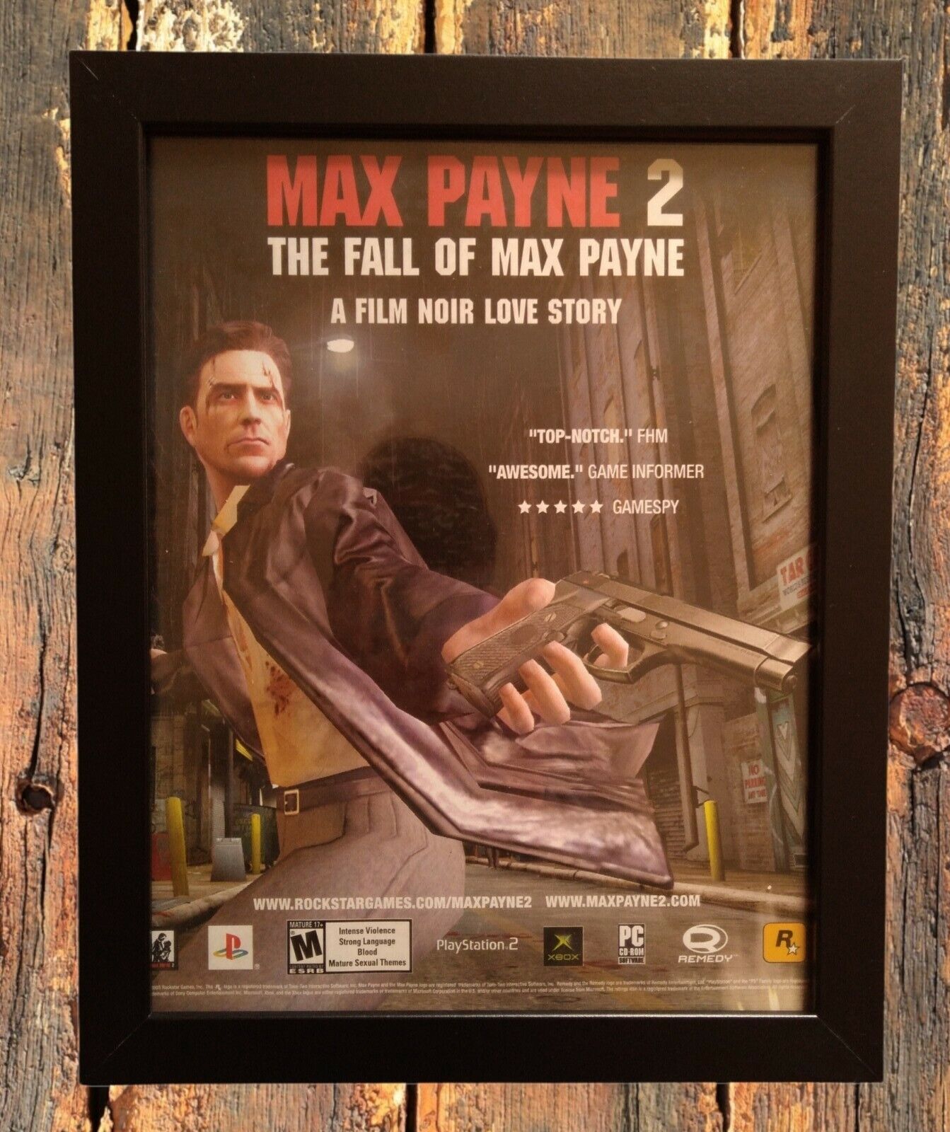 Max Payne 2 Framed Print Ad/Poster Official Original PS2 Xbox PC Video Game  Art