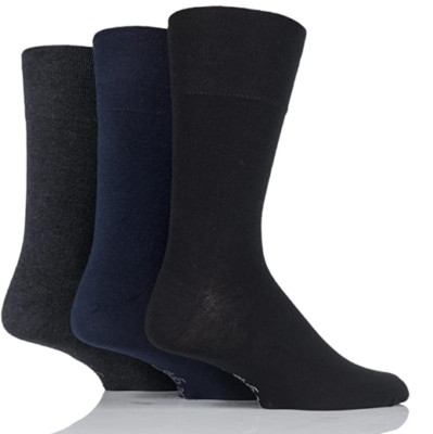 3/6/12 Paar Crew-Socken mit hohem Baumwollanteil für Herren UK 6-11 gepolstert Arbeitssocken schwarz