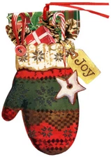 LPG Greetings Joyful Mitten Keepsake Ornament Box of 12 Christmas Cards