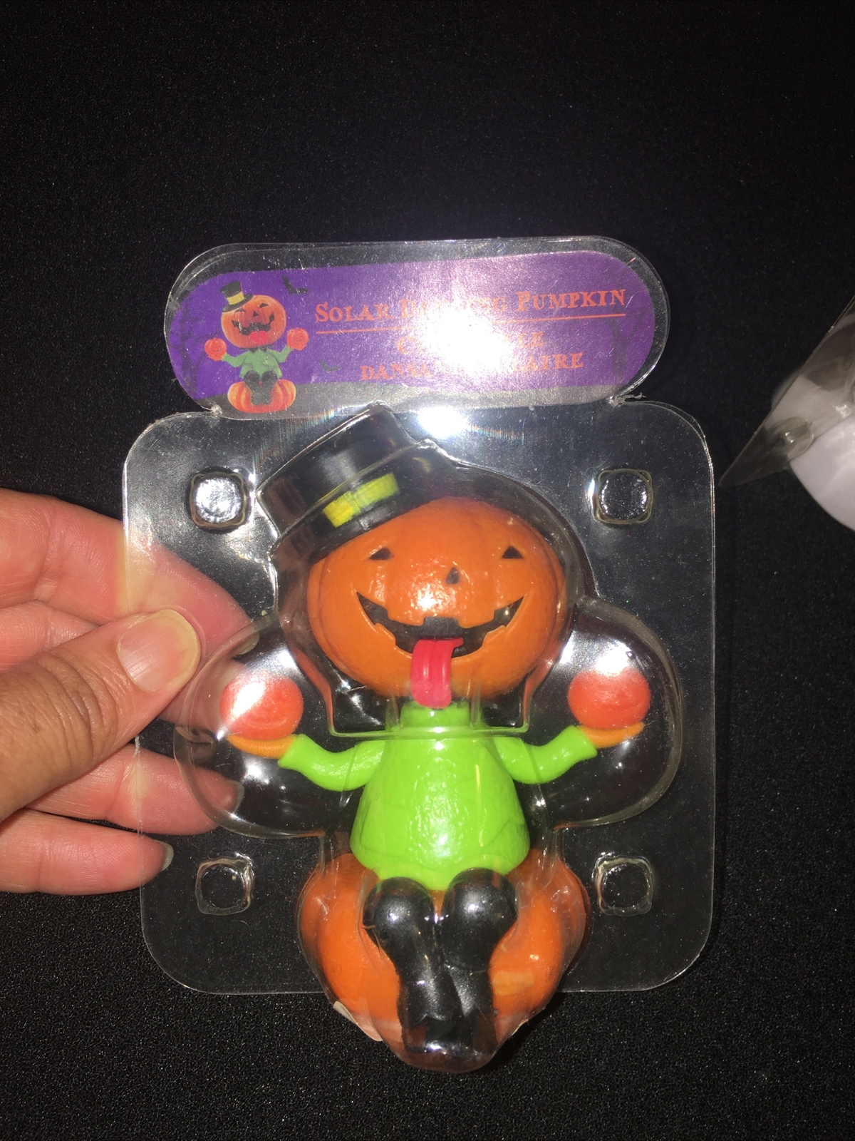 New Lot Of 3 Halloween Solar Bobbers Dancers Black Cat Pumpkin Skeleton