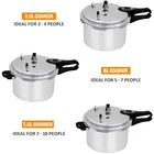 3/6/7 Litre Home Dual Handle aluminum Pressure Cooker Kitchen Catering Cookware
