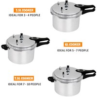 3/6/7 Litre Home Dual Handle aluminum Pressure Cooker Kitchen Catering Cookware