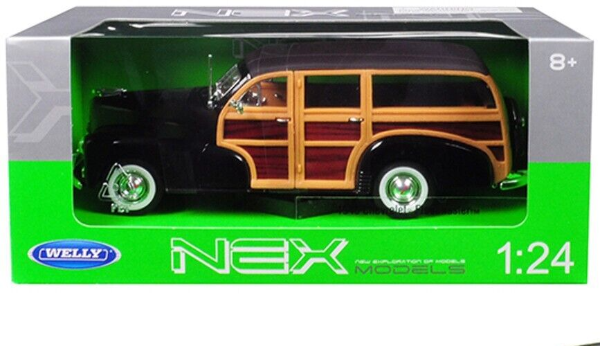 1948 Chevrolet Fleetmaster Wagon Dark Green 1/24 Scale Diecast Model by Welly - Damage Box 22083