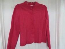 Talbots Boiled Wool Button-up Long sleeve Sweater Blazer Top Pink 8
