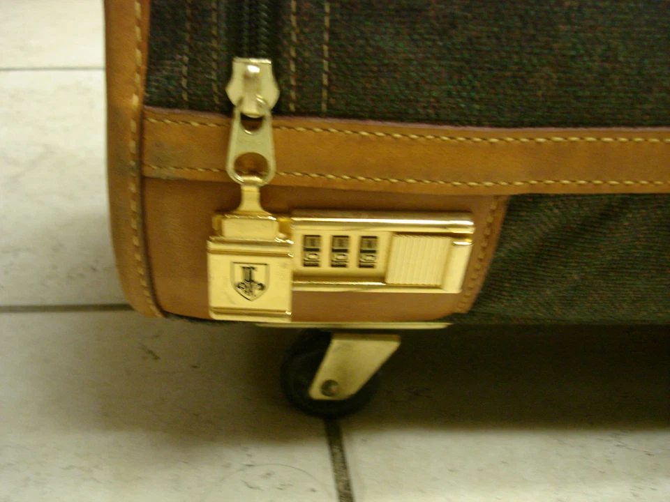 #2161De colección French Luggage Company 26"X 22"X 9" 4 ruedas maleta equipaje Foto 3 de 4