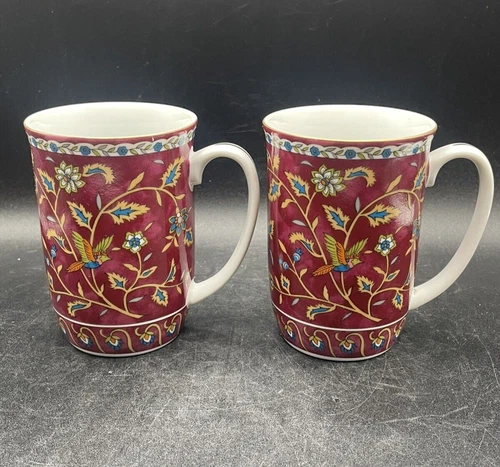 Takahashi Silk Road Hand Decorated Set of 2 Coffee/Tea Cups 1983 San Francisco