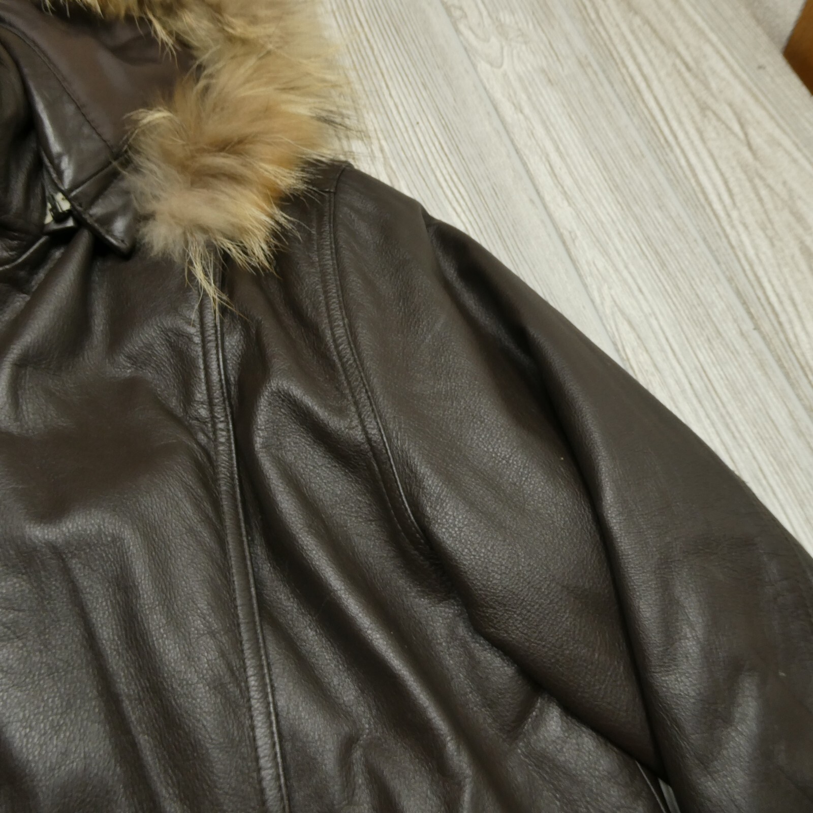 Field Gear FG Leather Jacket Adult Medium Brown Hoode… Gem