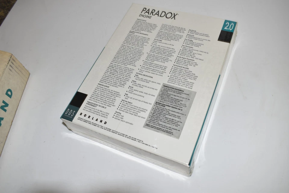 *KB* Vintage Borland Paradox Engine 2.0 DOS Version -- New and Sealed (TTC22) - Image 3 of 3