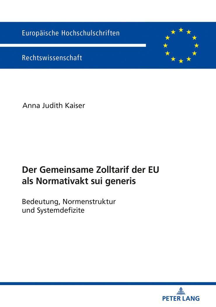 Thumbnail - Der Zolltarif Der Europäischen Union Als Normativakt Sui Generis