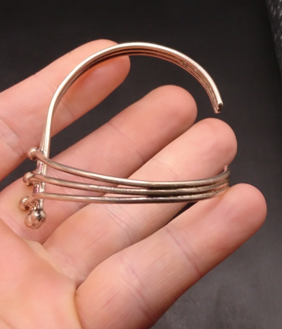 Solid Sterling Silver Torque Bangle. Unusual Desi… - image 4