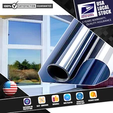 Blue Mirrored Reflective Window Film One Way Mirror Privacy Tint For Home Office