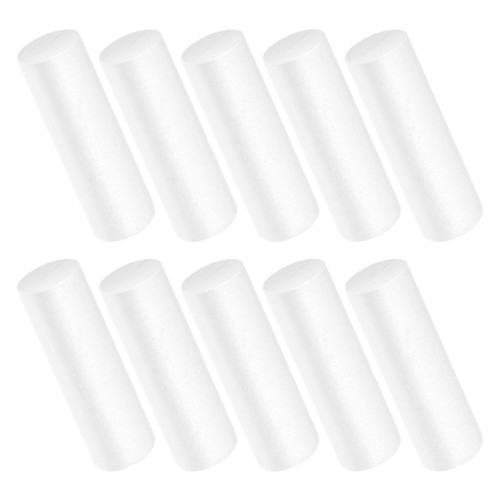 10 Pcs Foam Cylindrical Decoration White Rods Small Thin Cylinder